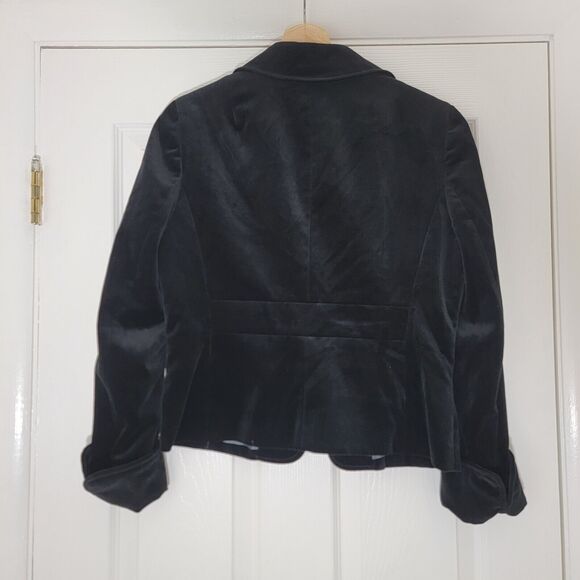 J. CREW Ecole Velvet Blazer Black Hook Eye Close Size 12 P EUC‎ - Picture 3 of 16